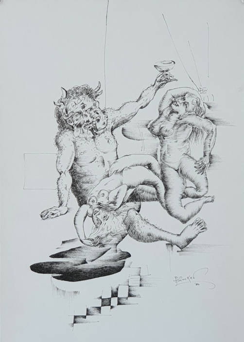 Bacchus - Black Ink (34x24cm, 1986)