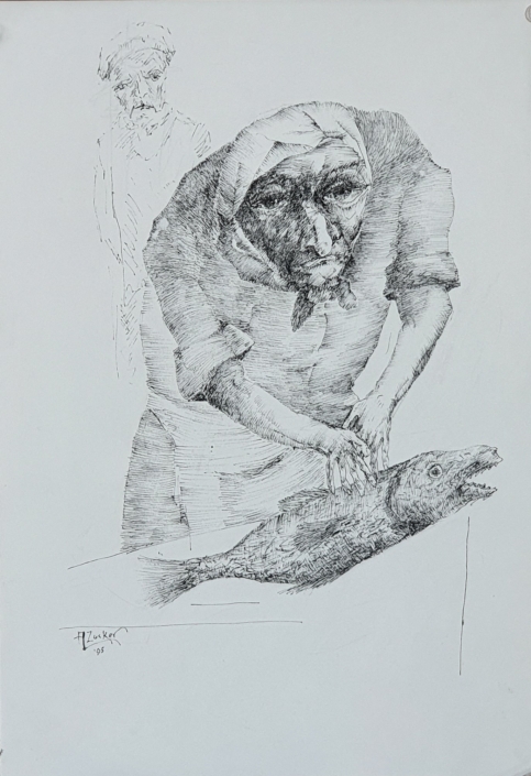 Fishmonger - Black Ink (34x24cm, 1995)