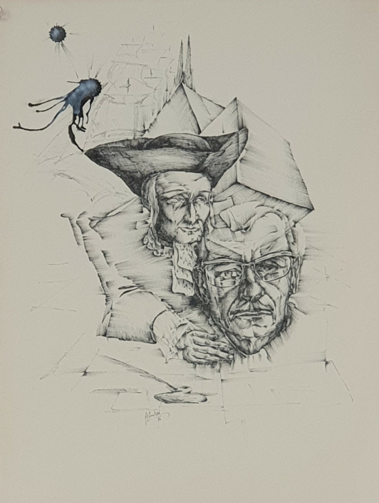Autoportrait  - Black Ink (36x28cm, 1976)