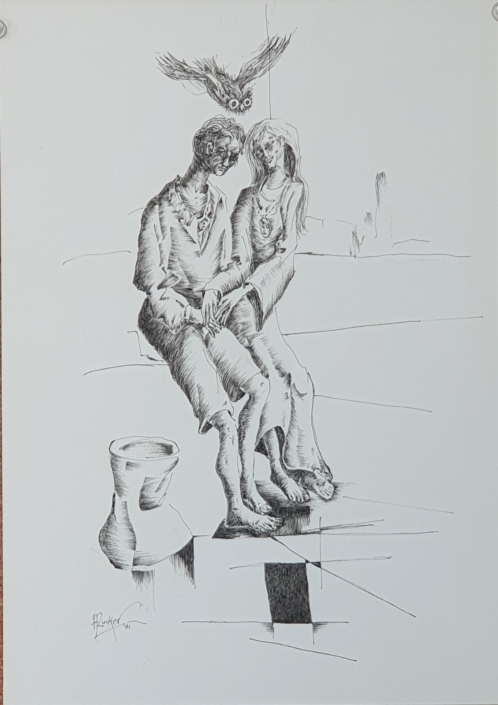 Couple - Black Ink (30x21cm, 1991)