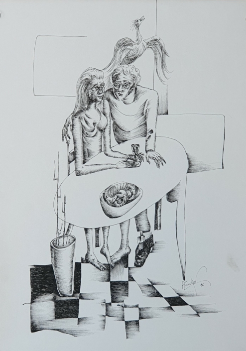 Couple - Black Ink (35x25cm, 1986)