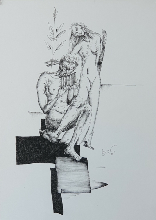 Pan - Black Ink (35x25cm, 1986)