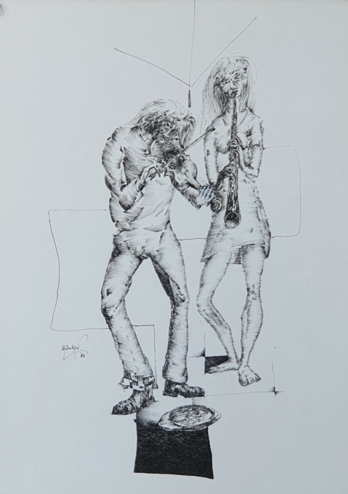 Street Music - Black Ink (35x25cm, 1986)
