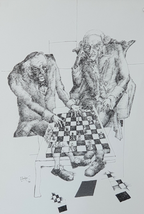 A game of Chess - Black Ink (34x23cm, 1993)