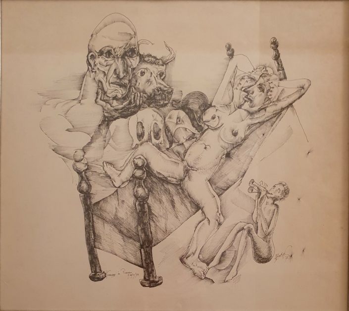 Hommage a Picasso - Black Ink (40x46cm, 1973)