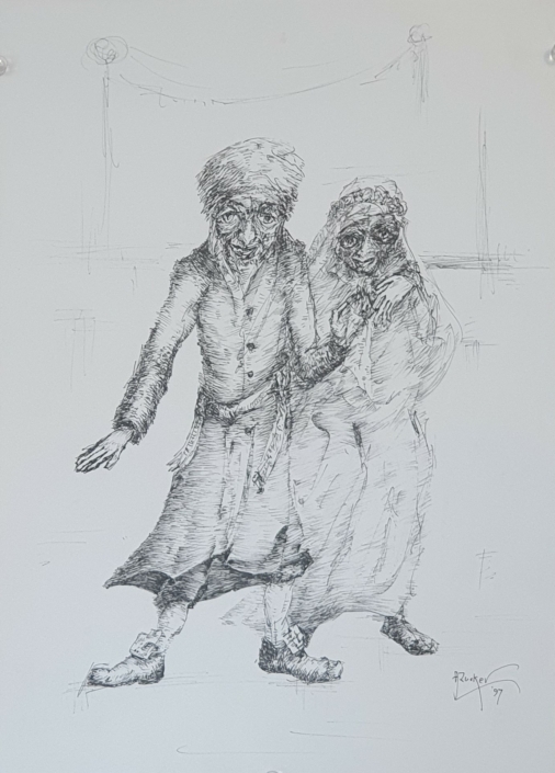 Bride and groom - Black Ink (35x25cm, 1997)