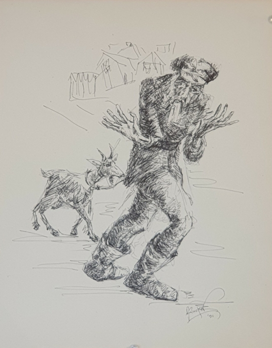 Going to the market - Black Ink (31x24cm, 1991)