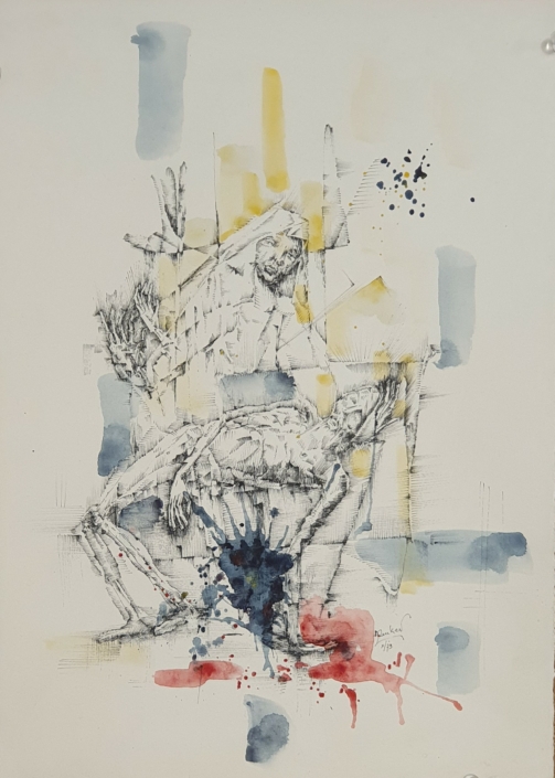 Mourning mother (October 1973) - Black Ink (35x25cm, 1973)