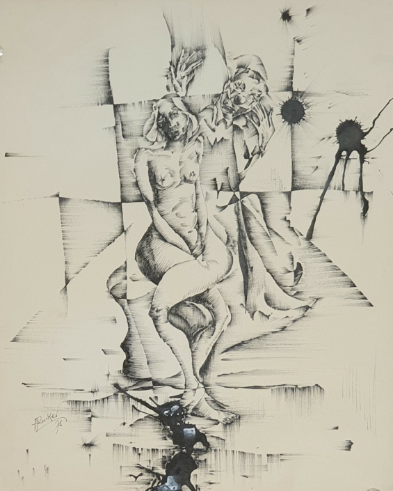 Untitled - Black Ink (28x23cm, 1976)