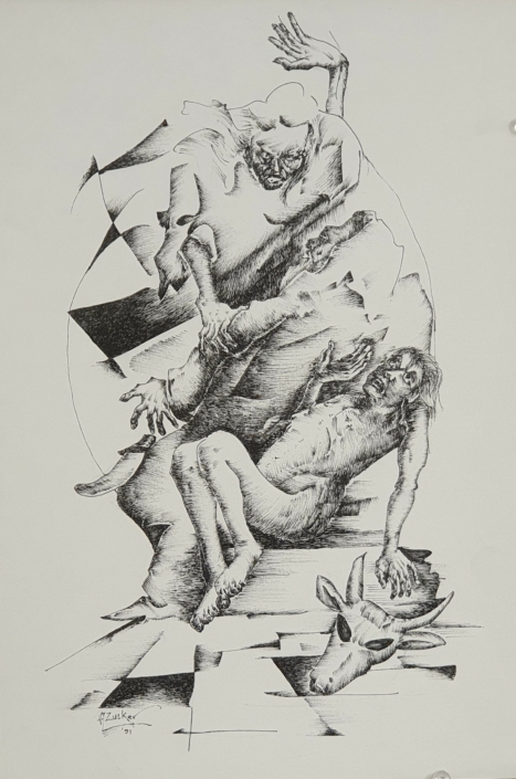 Isaac's sacrifice - Black Ink (34x23cm, 1991)