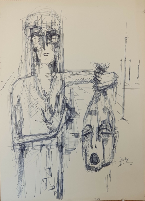 Judith and Holophorness - Black Ink (50x36cm, 1966)