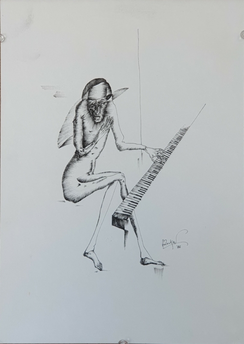 Pianist - Black Ink (35x25cm, 1986)