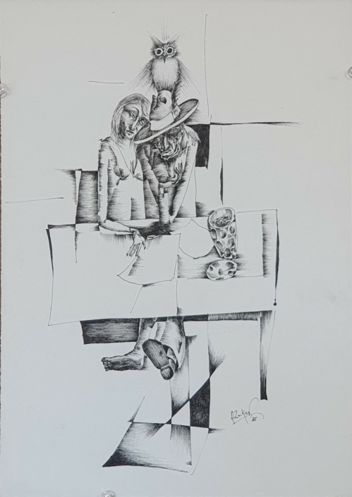 Couple planning - Black Ink (35x25cm, 1985)