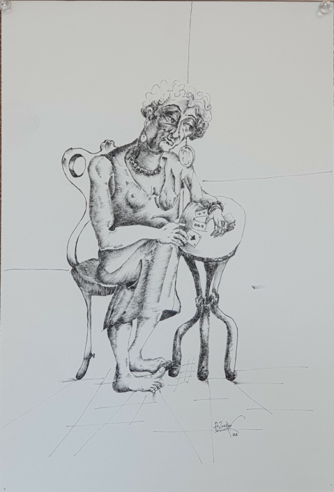 Game of solitaire - Black Ink (35x25cm, 1992)