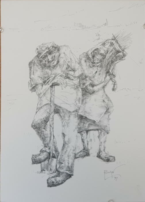 Farmers at work - Black Ink (34x27cm, 1997)