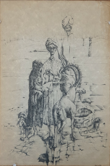 Jacob and Leah - Black Ink (37x25cm, 1977)