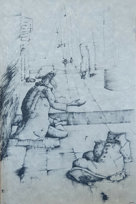 Beggar (Feet) - Black Ink (37x25cm, 1977)