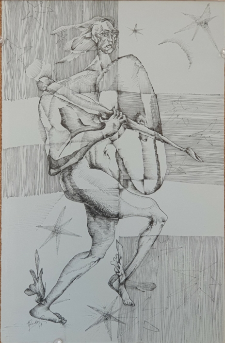 Achilles - Black Ink (32x23cm, 1974)