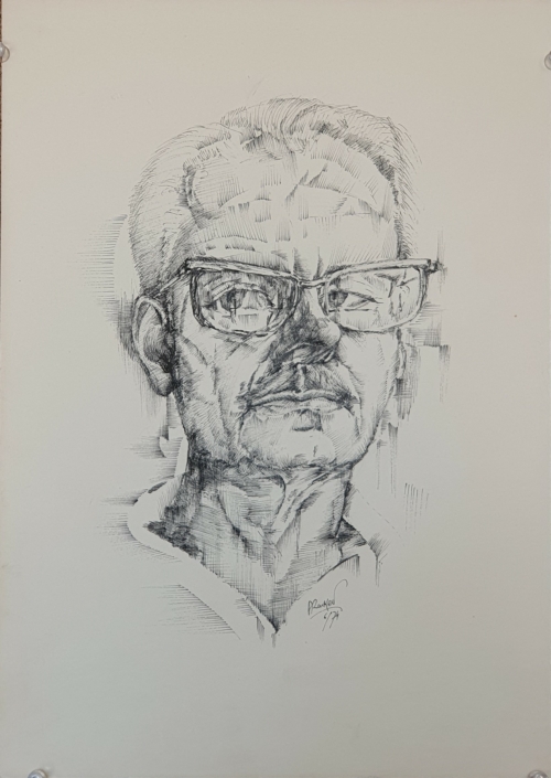 Autoportrait (June 1974) - Black Ink (35x25cm, 1974)