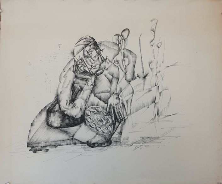 Who should I phone? - Black Ink (37x45cm, 1972)