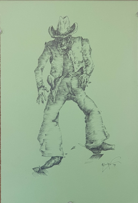 Cowboy (John Wayne) - Black Ink (34x24cm, 1997)