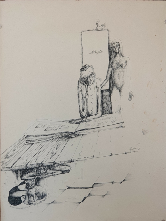 Daydreaming - Black Ink (48x35cm, 1983)