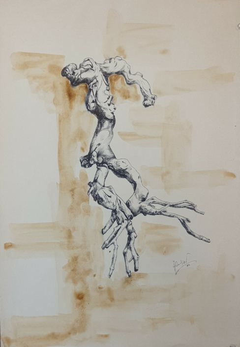 Grapevine branch - Black Ink (50x35cm, 1982)