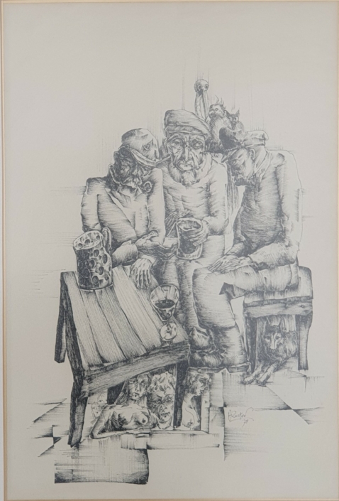 Fishermen in the Pub - Black Ink