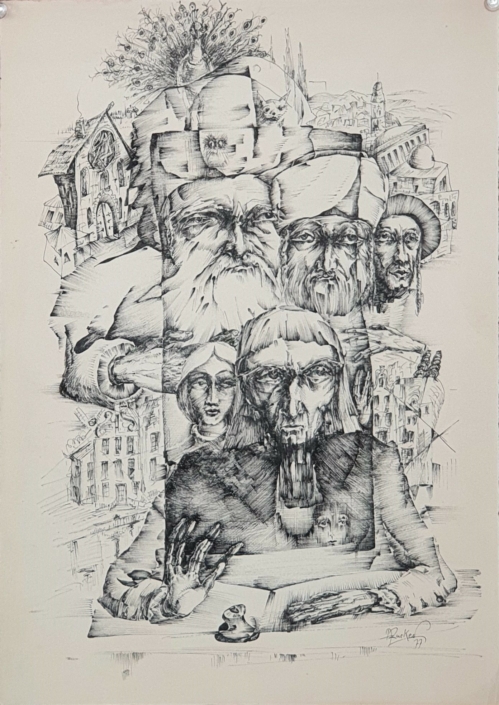 The Philisopher (Spinoza?) - Black Ink (35x25cm, 1977)