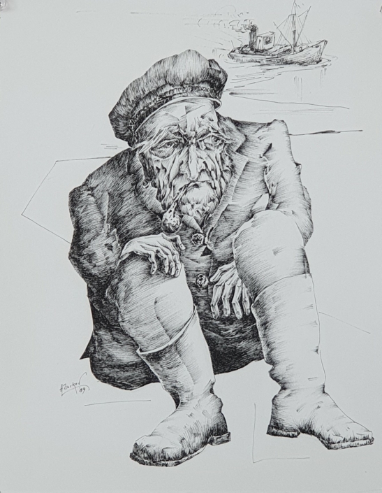 Retired Captain - Black Ink (31x25cm, 1989)