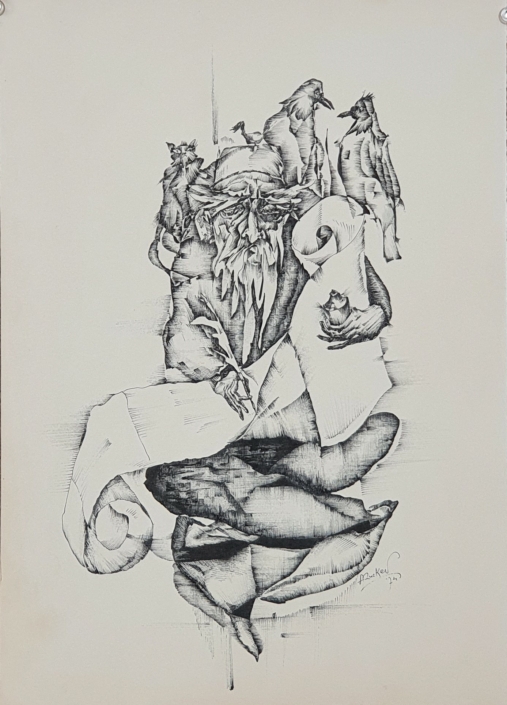 Writing of the Scroll - Black Ink (35x25cm, 1974)