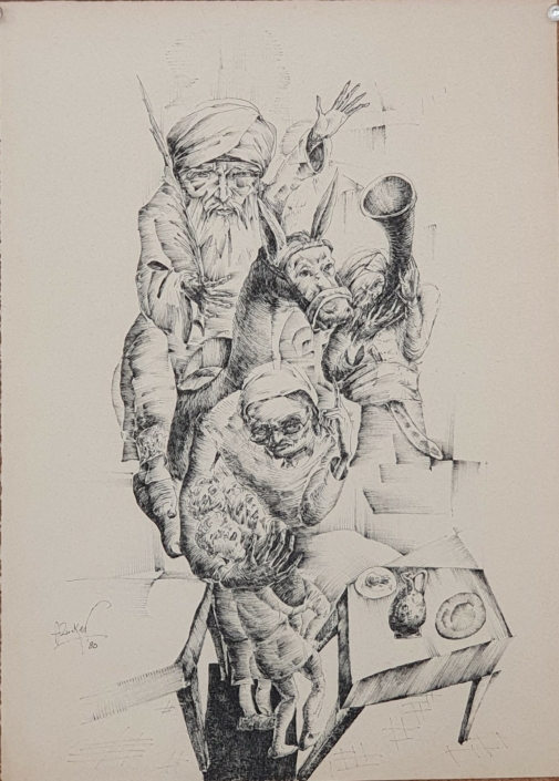 Triumphant Mordehay - Black Ink (35x25cm, 1980)