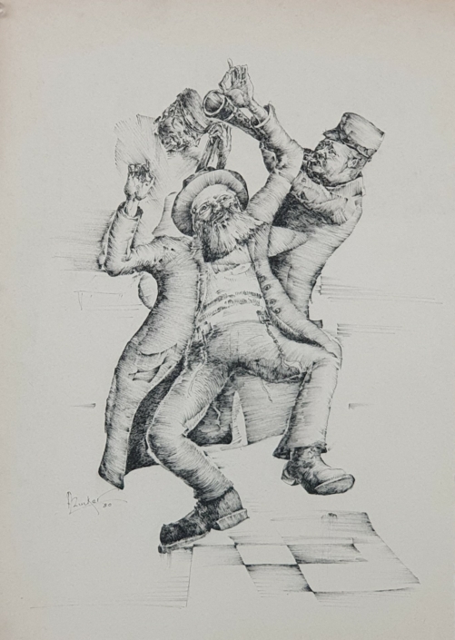 A Jewish Band - Black Ink (35x25cm, 1980)
