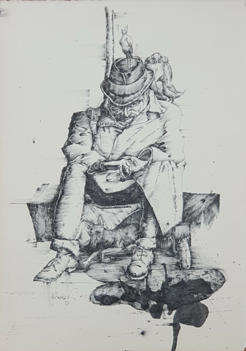 Beggar - Black Ink (35x25cm, 1977)