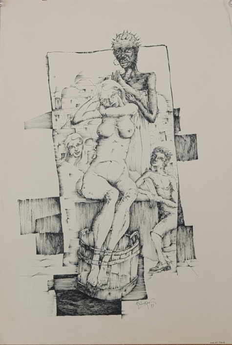 David's Vue - Black Ink (40x28cm, 1977)