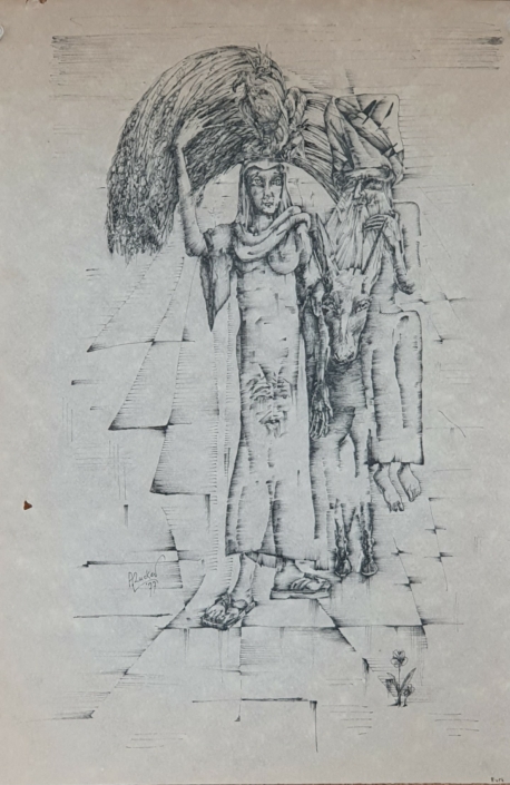 Ruth the Moabite - Black Ink (37x25cm, 1977)