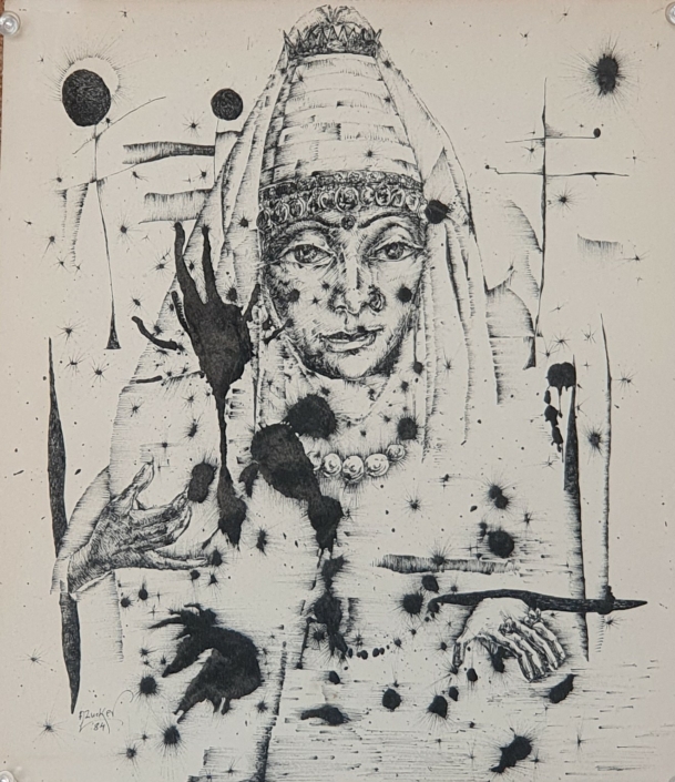 Yemenite Bride - Black Ink (27x24cm, 1984)