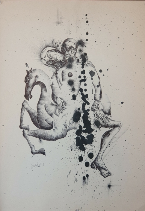 Couple - Black Ink (49x34cm, 1982)