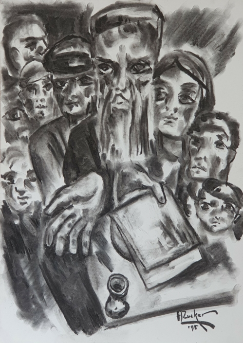 Jewish Family - Charcoal / Soft Pencil (70x50cm, 1995)