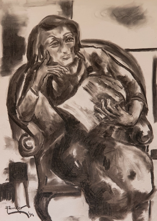 Sitting Woman - Charcoal / Soft Pencil (70x50cm, 1994)