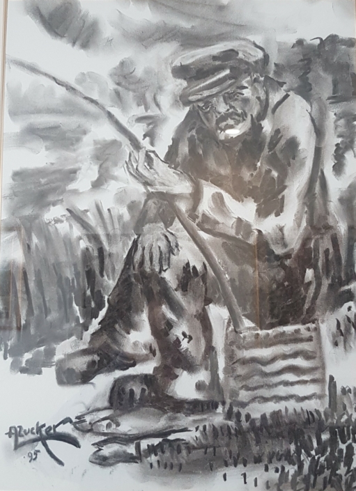 Fisherman - Charcoal / Soft Pencil