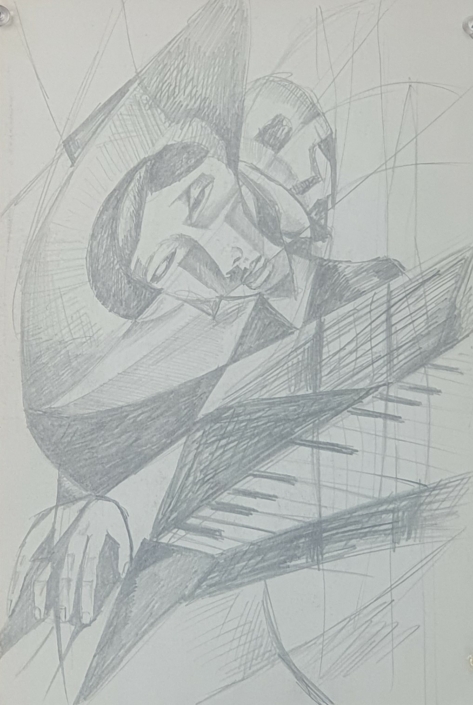 Study (for ceramic wall?) - Charcoal / Soft Pencil (27x18cm)