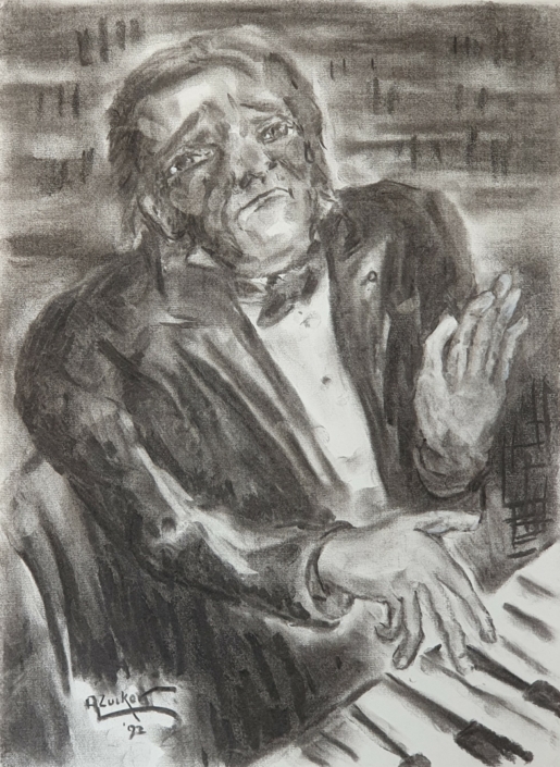 Piano Player - Charcoal / Soft Pencil (47x34cm, 1992)