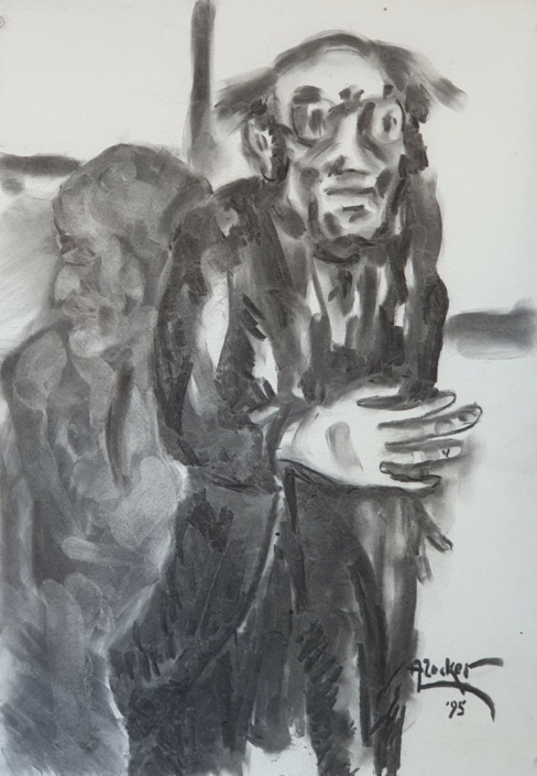 Two men - Charcoal / Soft Pencil (50x35cm, 1995)