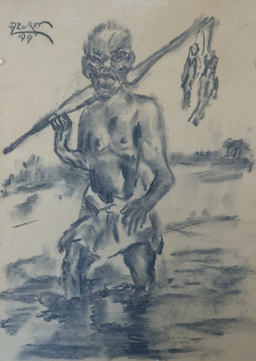 Fisherman - Charcoal / Soft Pencil (45x32cm, 1999)