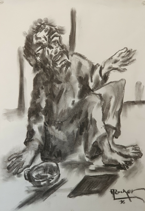 Beggar - Charcoal / Soft Pencil (50x35cm, 1996)