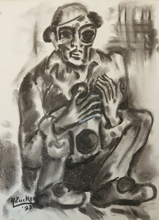 Sad clown - Charcoal / Soft Pencil (57x34cm, 1993)