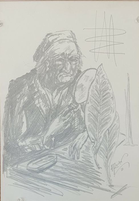 The botanist - Charcoal / Soft Pencil (30x21cm, 1991)
