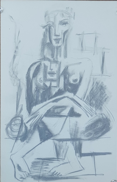 Untitled (unsigned) - Charcoal / Soft Pencil (27x18cm)
