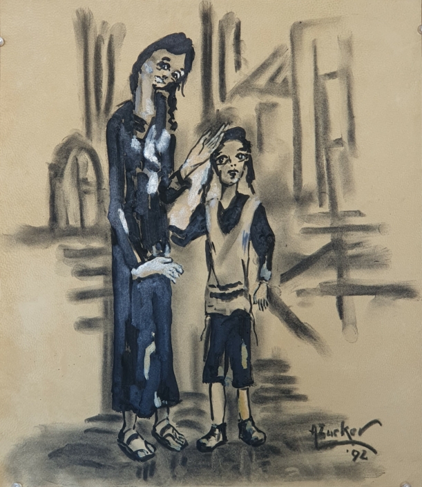 Mother and child - Charcoal / Soft Pencil (40x35cm, 1992)